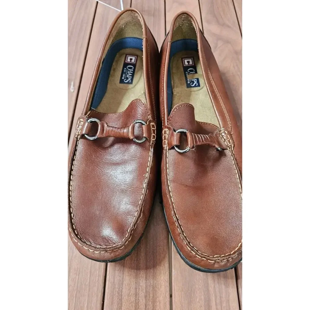 CHAPS RALPH LAUREN Men’s Horsebit Loafers‎ Brown Leather Rubber Soles 13M shoes